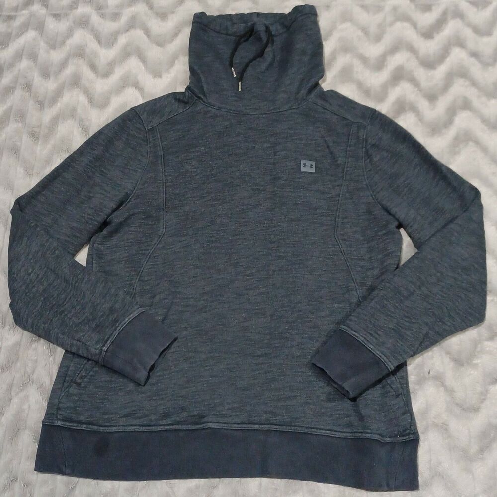 Under Armour Womens Size L Gray Turtleneck Fitted Coldgear Sweatshirt